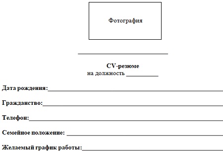 CV-резюме: образец и шаблон